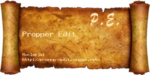 Propper Edit névjegykártya